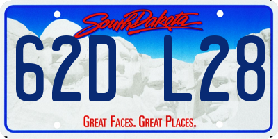 SD license plate 62DL28