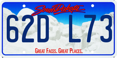 SD license plate 62DL73