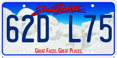 SD license plate 62DL75