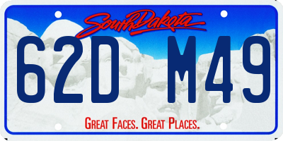 SD license plate 62DM49