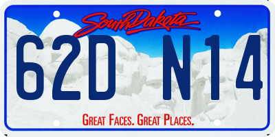 SD license plate 62DN14