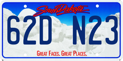 SD license plate 62DN23
