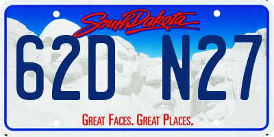 SD license plate 62DN27