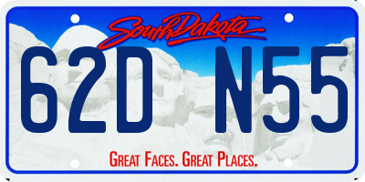 SD license plate 62DN55