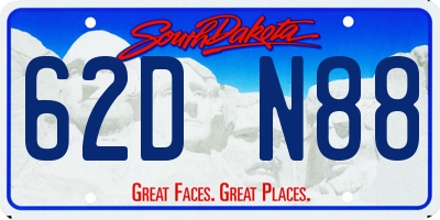 SD license plate 62DN88