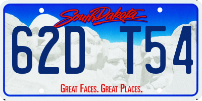 SD license plate 62DT54