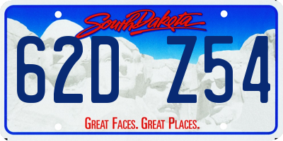 SD license plate 62DZ54