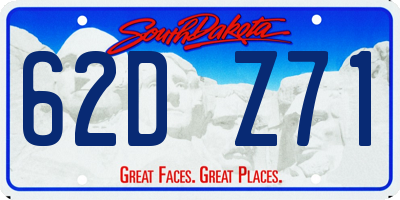 SD license plate 62DZ71