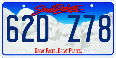 SD license plate 62DZ78