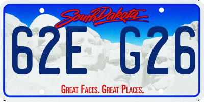 SD license plate 62EG26