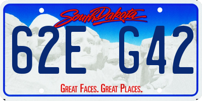 SD license plate 62EG42