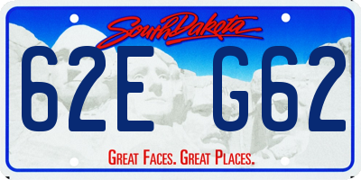 SD license plate 62EG62