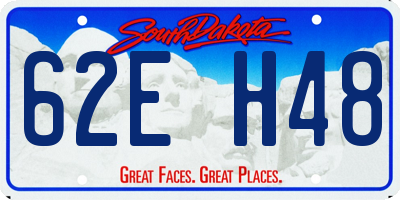SD license plate 62EH48