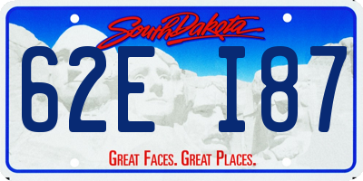 SD license plate 62EI87
