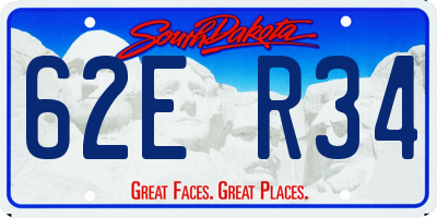 SD license plate 62ER34