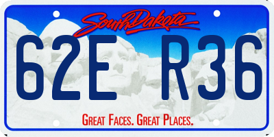 SD license plate 62ER36