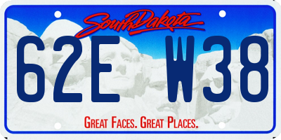 SD license plate 62EW38