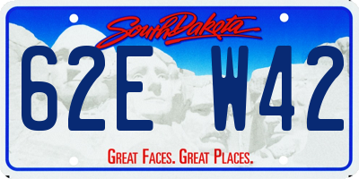 SD license plate 62EW42