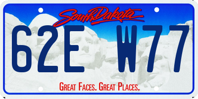 SD license plate 62EW77