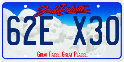 SD license plate 62EX30