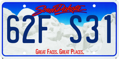 SD license plate 62FS31