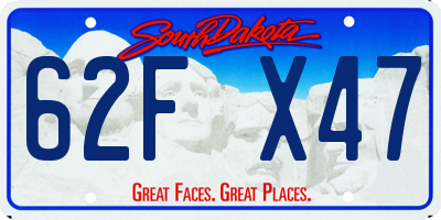 SD license plate 62FX47
