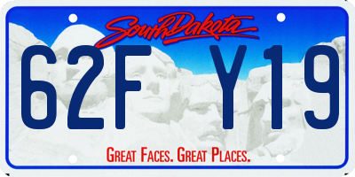 SD license plate 62FY19