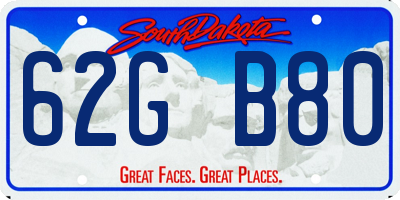 SD license plate 62GB80