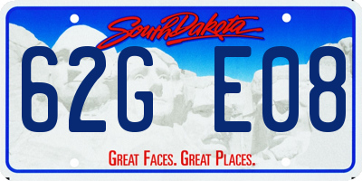 SD license plate 62GE08