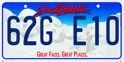 SD license plate 62GE10