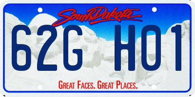 SD license plate 62GH01
