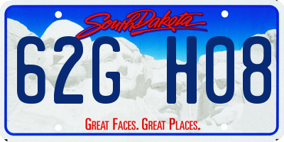 SD license plate 62GH08