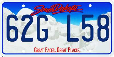 SD license plate 62GL58