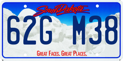SD license plate 62GM38