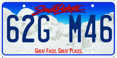 SD license plate 62GM46