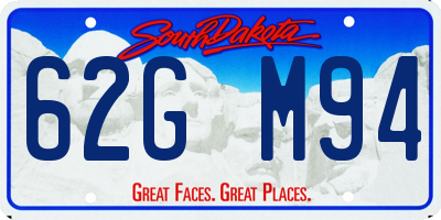 SD license plate 62GM94