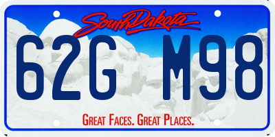 SD license plate 62GM98