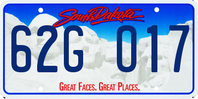 SD license plate 62GO17