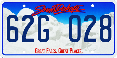 SD license plate 62GO28
