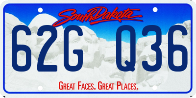 SD license plate 62GQ36