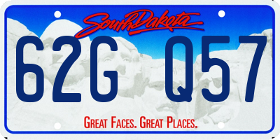 SD license plate 62GQ57