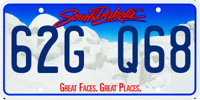 SD license plate 62GQ68