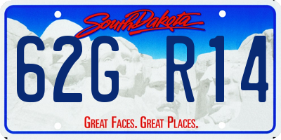SD license plate 62GR14