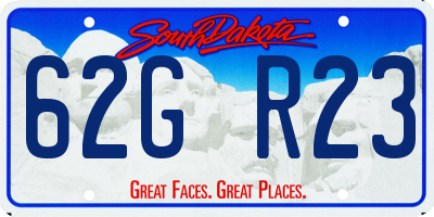 SD license plate 62GR23