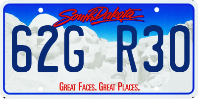 SD license plate 62GR30