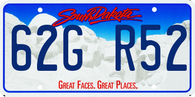 SD license plate 62GR52