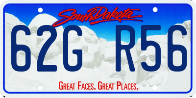 SD license plate 62GR56