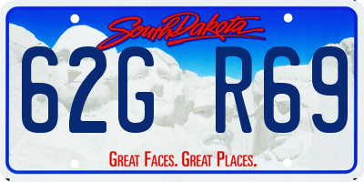 SD license plate 62GR69