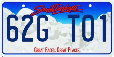 SD license plate 62GT01