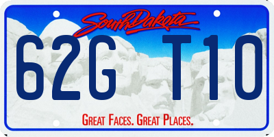 SD license plate 62GT10